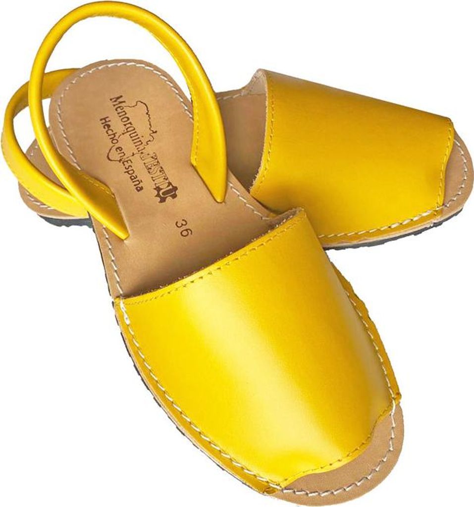 Avarcas Minorquine Sandalen, Uni, Naturleder, Gelb, 37 EU