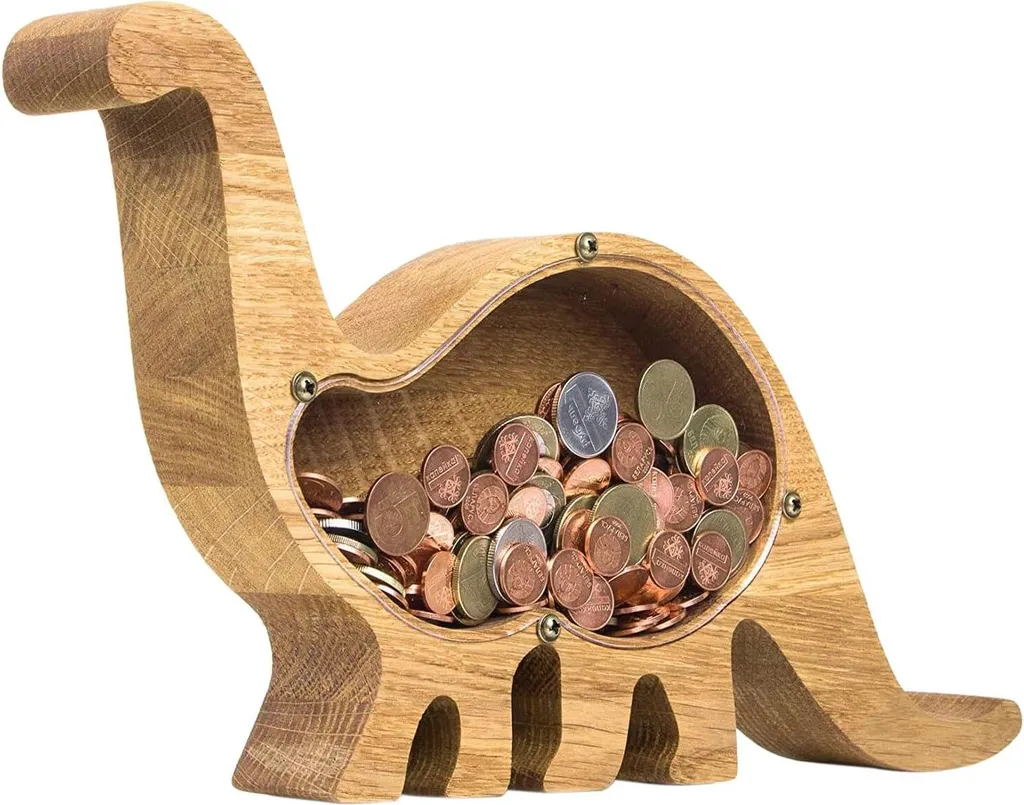 Tirelire en bois Dragon à long cou personnalisable pour enfant amovible