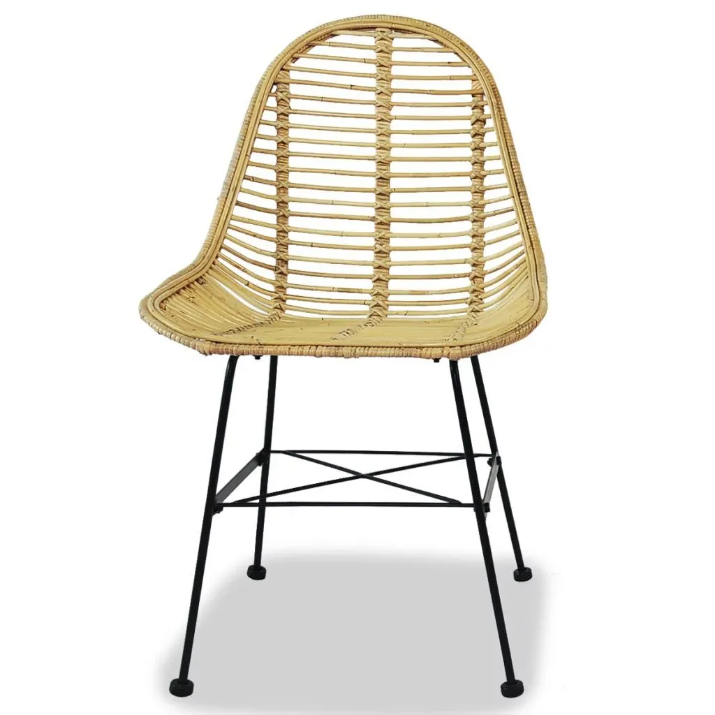 Chaise vidaXL rotin naturel tressé - Lot de 2 pour un confort durable