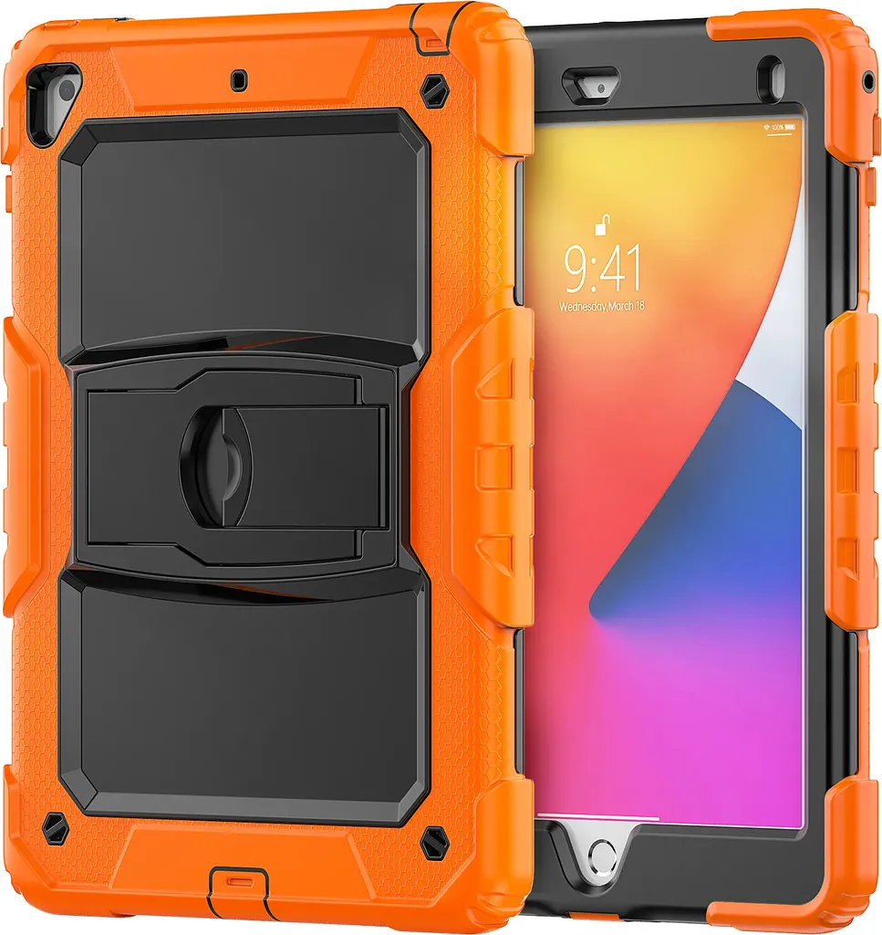 Custodia iPad Air 3 e Pro 10.5 Blindata Arancione con Cavalletto | Antiurto