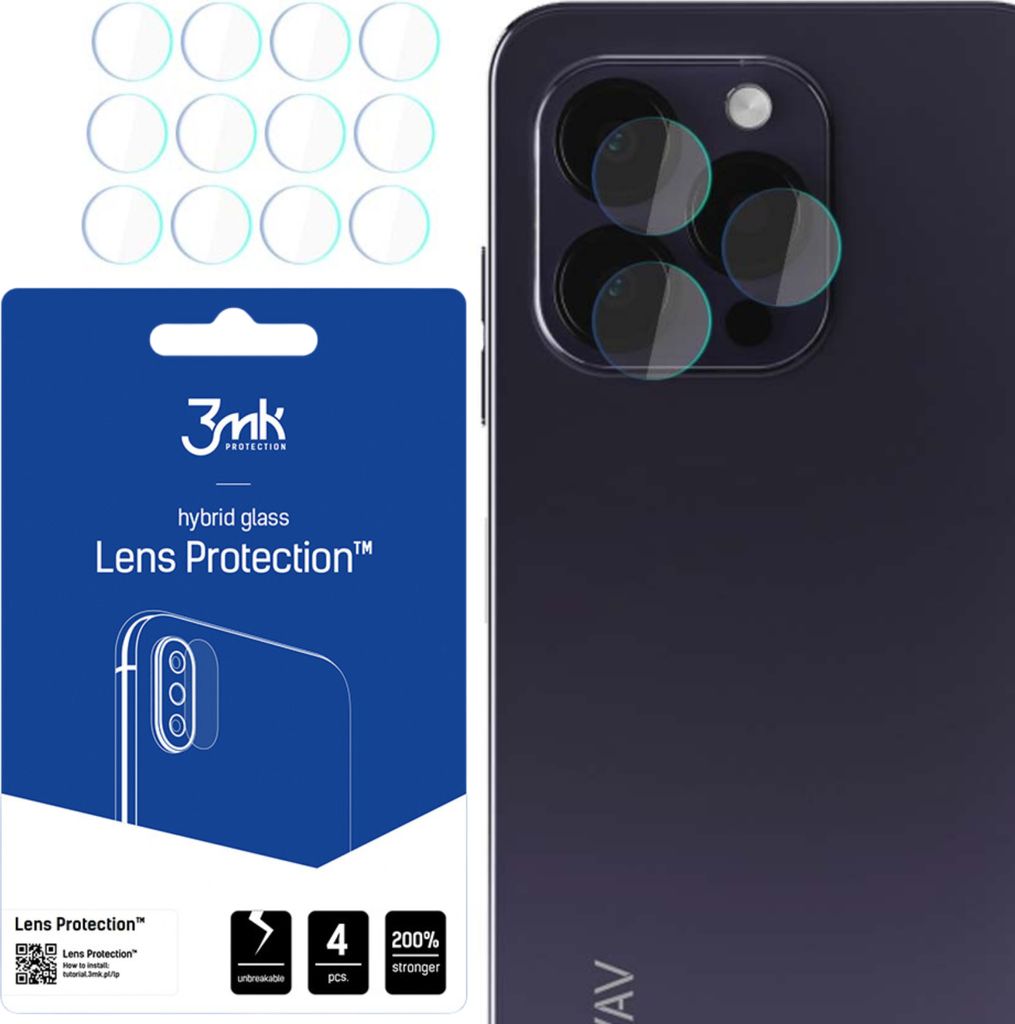 3mk Hybridglas Lens Protection für Hotwav Note 13 Pro Kamera Objektiv Kameralinse 0,16mm 6H (4 Stück)