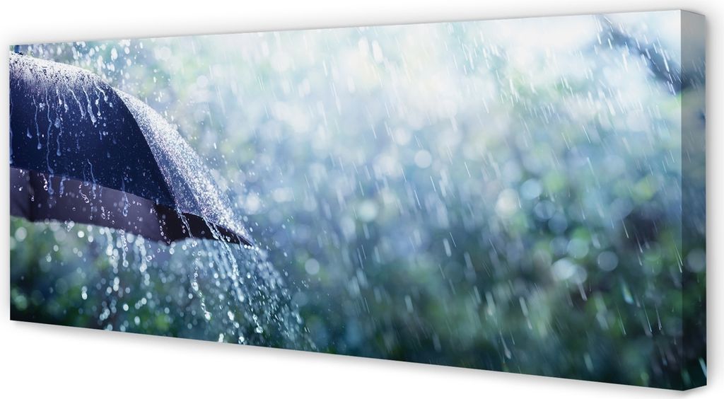 Leinwandbild 125x50 Wandkunst Regenschirm regen Tropfen