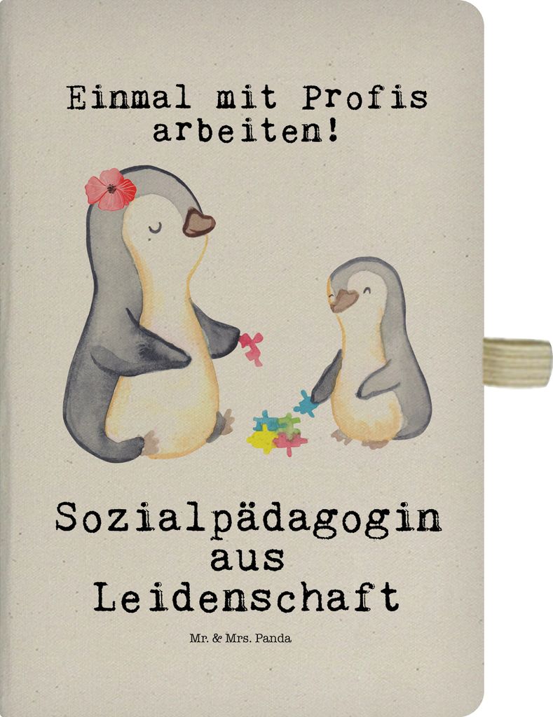 Mr. & Mrs. Panda Skizzenbuch Sozialpädagogin Leidenschaft - Transparent - Geschenk, Kladde, Tagebuch, notizbuch, a4, Journal, Hardcover, Jubiläum