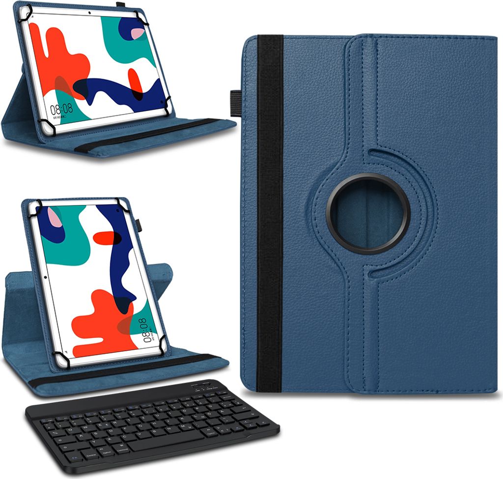 Tablet Tasche Hülle Huawei MatePad T10 9.7 Schutzhülle Bluetooth Tastatur QWERTZFarben:Blau