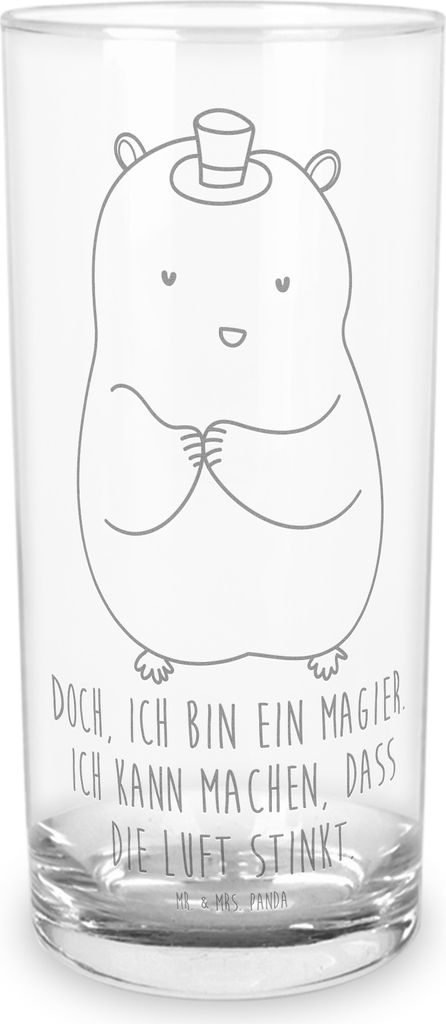 Mr. & Mrs. Panda Glas Hamster Hut 200 ml - Transparent - Geschenk, Zwerghamster, Tumbler, Wasserglas, Longdrinkglas, Cocktailglas, Magier, Trinkgla...