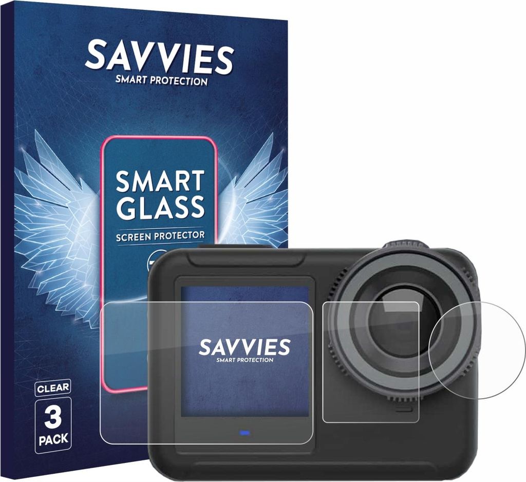 3x Savvies Schutzglas Folie für SVBONY SVGO3 4K 9H Panzer Schutzfolie Glas Displayschutz klar transparent