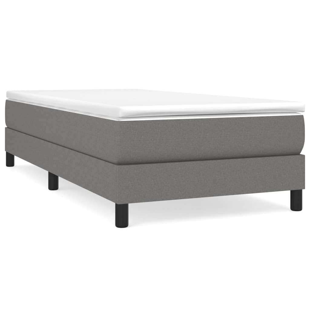 vidaXL Lit boxspring avec matelas gris foncé 90x200 cm Image du produit 