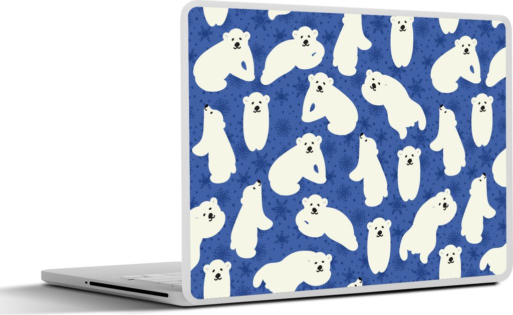 MuchoWow Laptop Aufkleber Sticker Cover Schnee - Eisbär - Tiere - Winter - Muster 32.5x23.5 cm - Sticker für Laptop - Selbstklebend
