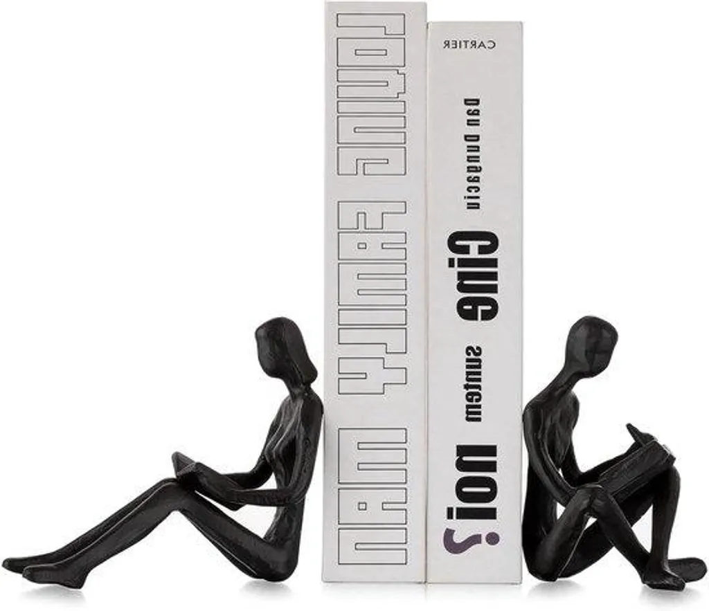 Serre-livres décoratifs modernes en métal lourd pour étagère
