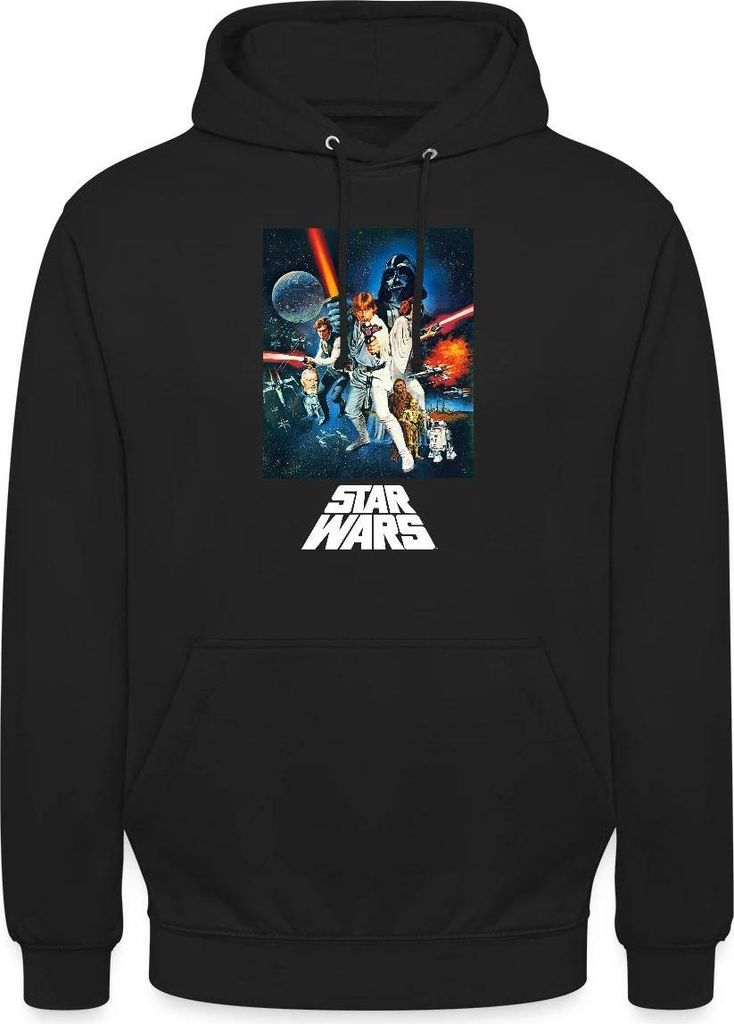 Star Wars Retro Motiv Uni Hoodie, 3XL, Schwarz
