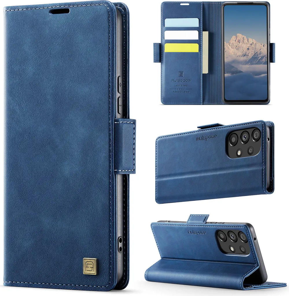 Custodia a Libro Samsung A52 5G Blu - Porta Carte e Chiusura Calamitata