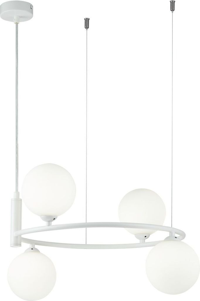 Maytoni Moderne Pendelleuchte Ring 4xG9 excl. in Weiß aus Metall Glas 25 W für Küche, Schlafzimmer, Wohnzimmer, Esszimmer, Lobby