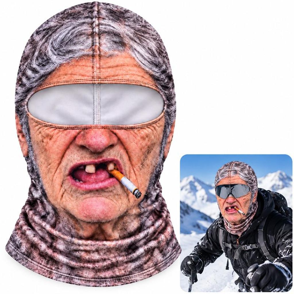 Lustige Balaclava mit Gesichtsprint, Winter Sturmhaube für Produktbild 
