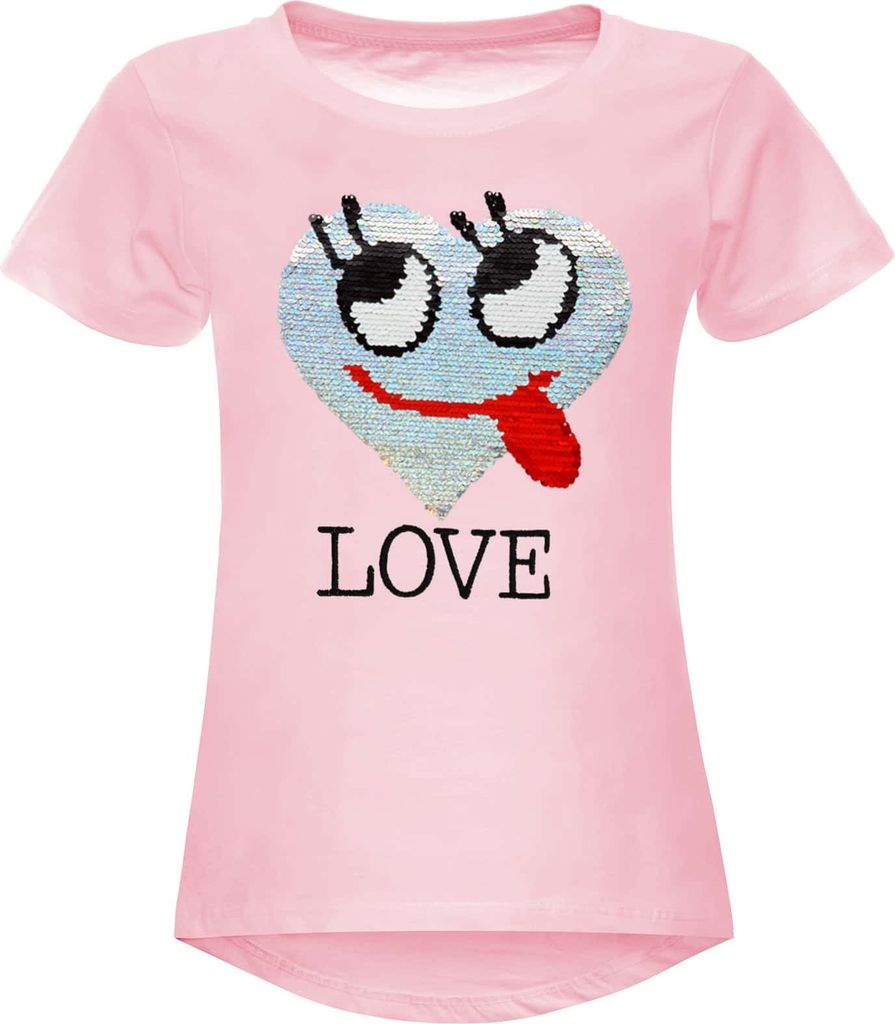 BEZLIT Mädchen Wende Pailletten T-Shirt mit Herz-Motiv Produktbild 