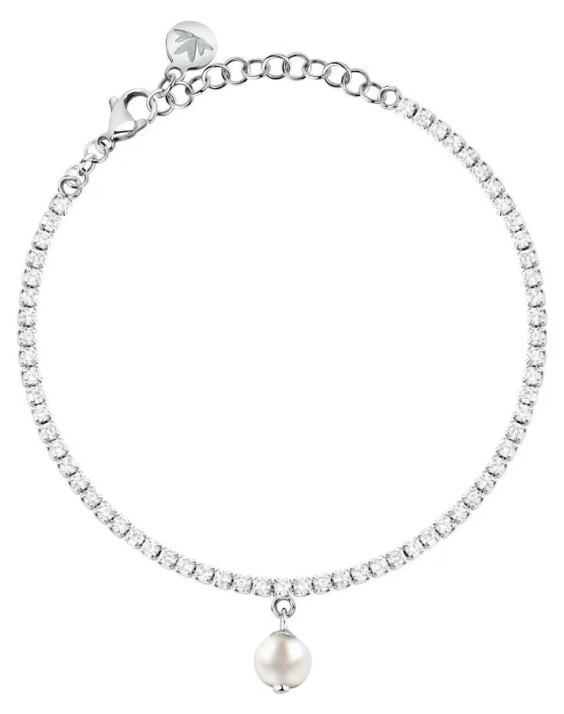Bracelet Tennis en argent SXU58 orné d'une perle véritable d'eau douce