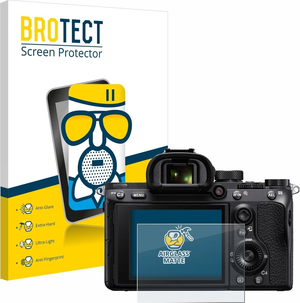 BROTECT Entspiegelungs Schutzglas für Sony Alpha 7 III / 7R II / 7S II Schutzfolie Panzer Folie Glas Display Schutz matt