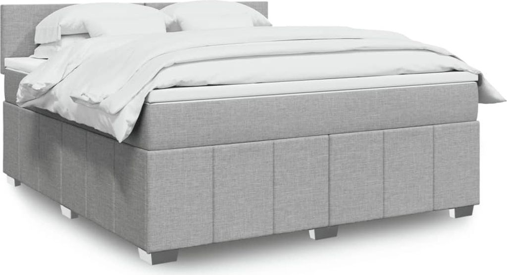 Maison Exclusive - Boxspringbett mit Matratze Hellgrau 180x200 cm Stoff