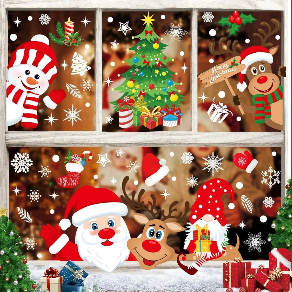 Baynetin Weihnachts Fensteraufkleber 267 Stück 10 Blatt Produktbild 