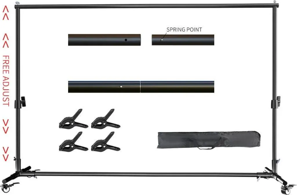 Support de fond pour studio vidéo et photo 2x3M mobile spécial YouTube