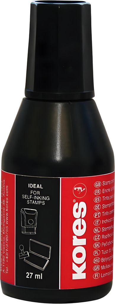 Kores Stempelfarbe, Inhalt: 27 ml, schwarz Zdjęcie produktu 