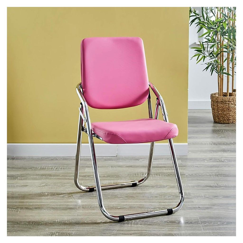Metall Klappstuhl, stabiler Stuhl für Büro, Computer, Home Office und Camping, platzsparend für Haus, Büro, Esszimmer und Empfang (Farbe: B)