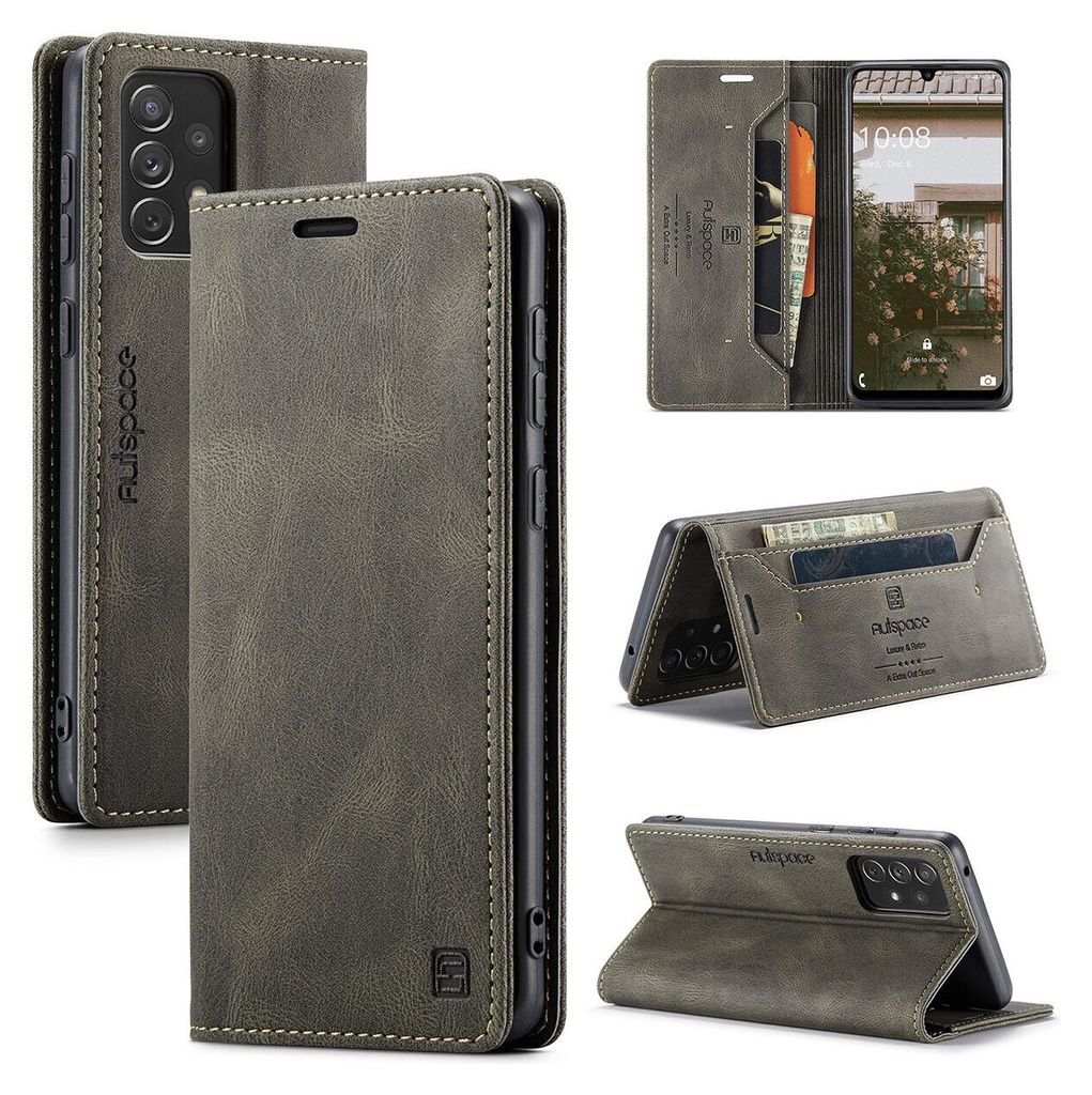 Galaxy A33 5G Brieftasche Hülle, Retro Kunstledertasche Produktbild 