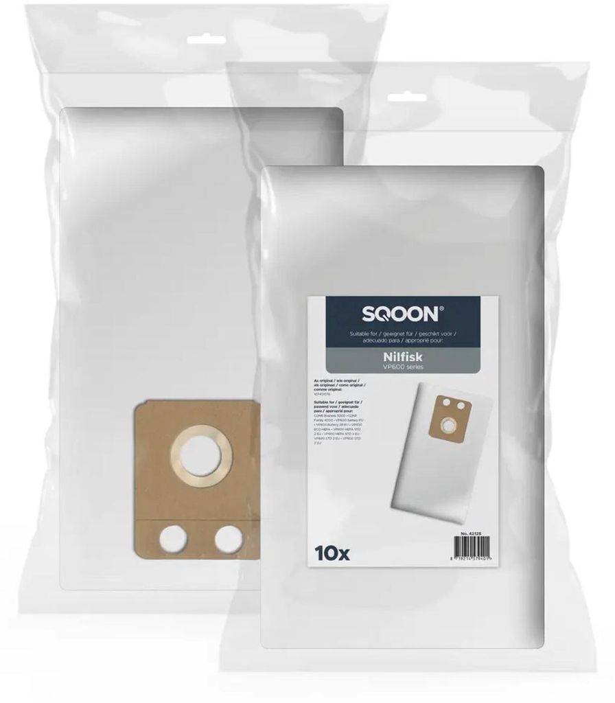 SQOON Staubsaugerbeutel 10 Stück Geeignet für Nilfisk Produktbild 