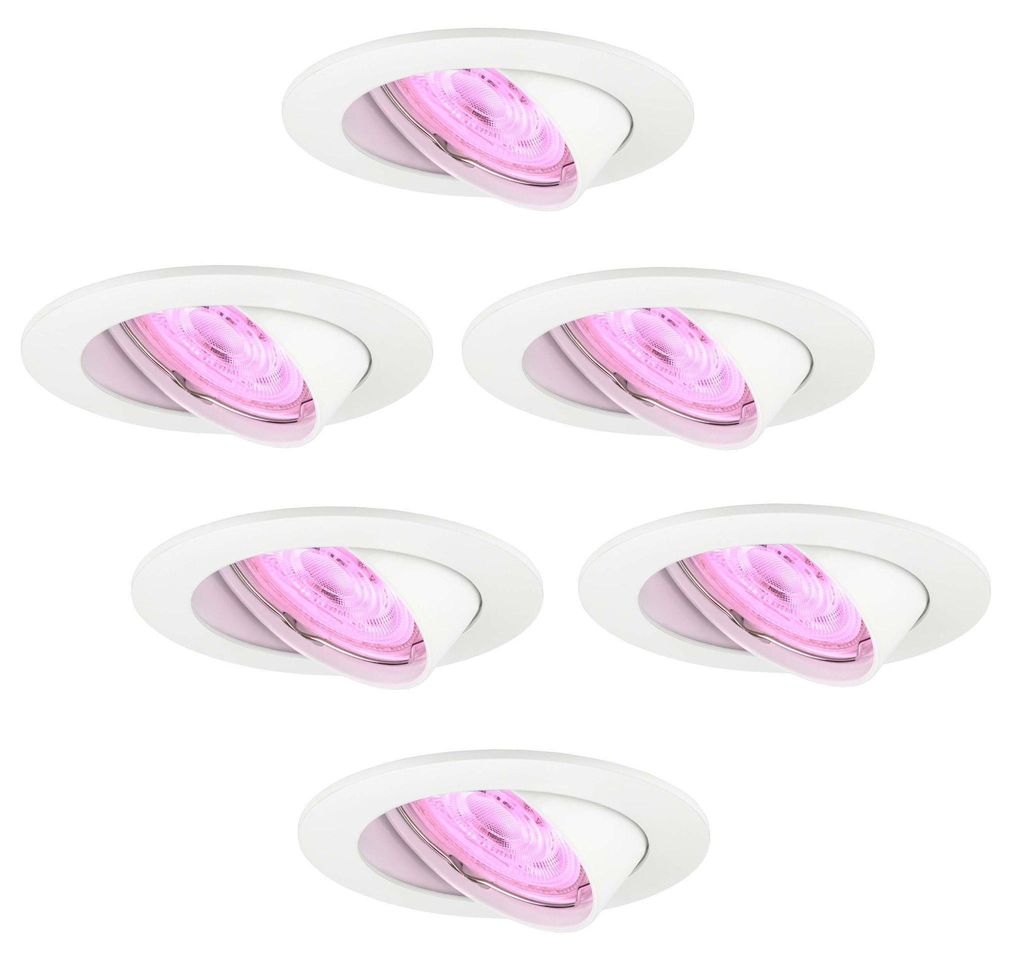 Ledvion 6er Set LED Einbaustrahler Rund Weiss RGB dimmbar Produktbild 