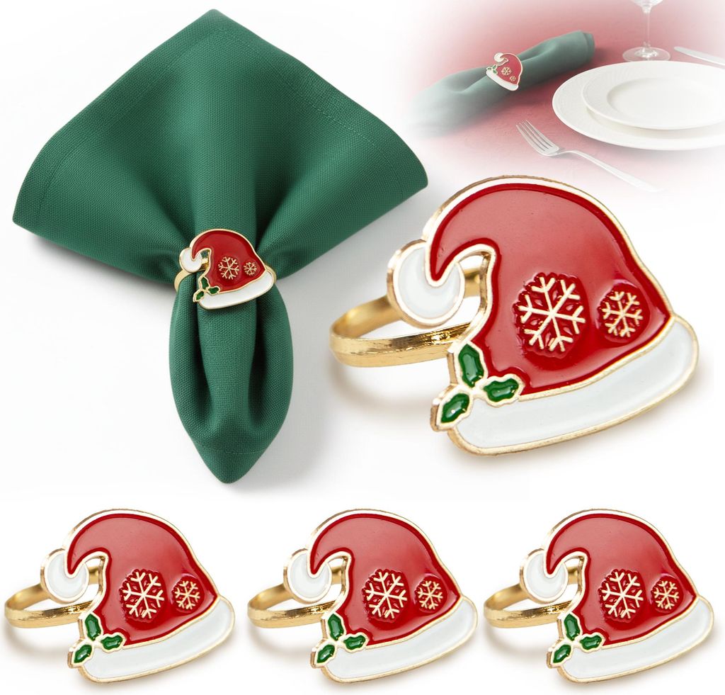 4 pièces anneau de serviette anneaux de serviette en métal Image du produit 
