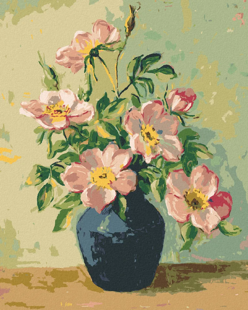 Zuty Pittura Diamante 40x50 Fiori Rosa Vaso Blu - Qualità Garantita