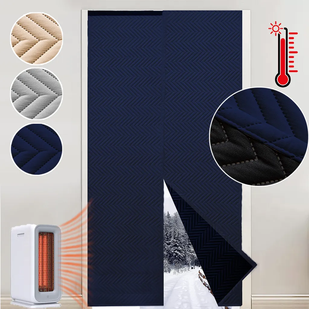 Set 2 Tende Termiche per Porta Blu | Isolamento Freddo 100% Oscuranti