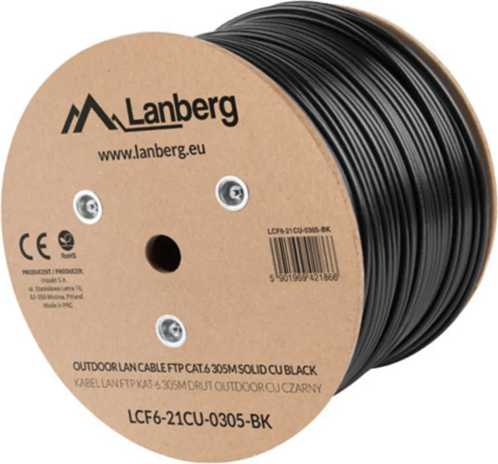 Câble CAT.6 FTP extérieur 305m cuivre anti-interférence Fluke noir - 5