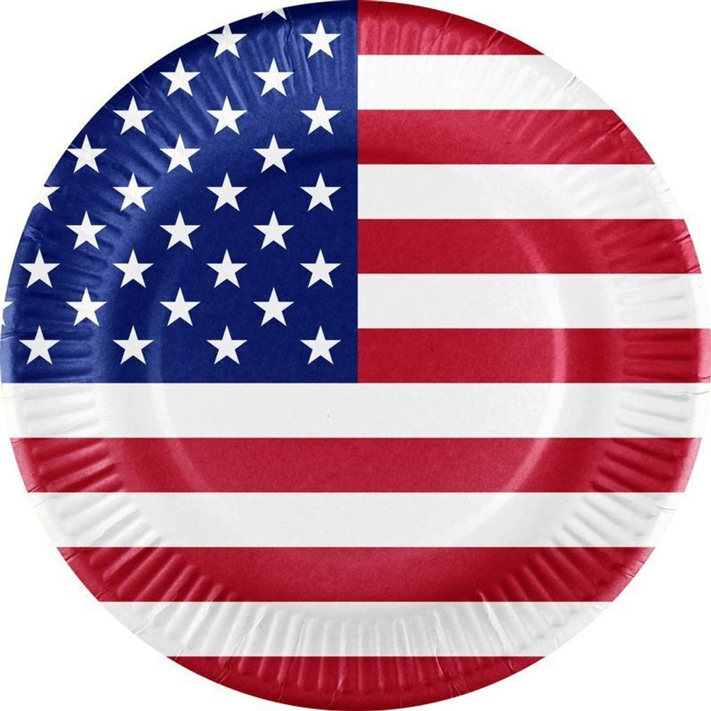 10 Pappteller USA Stars & Stripes