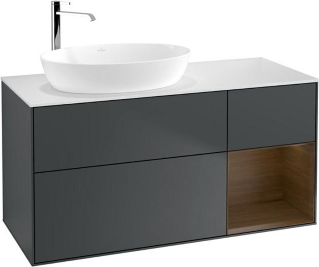 V&B Waschtischunterschrank Finion 120cm, Pl w m, Reg wal ven, md bl. m Lac
