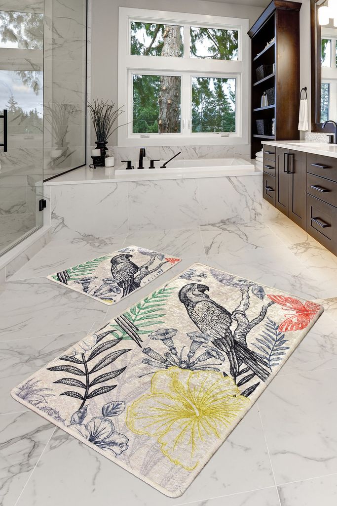 Mijolnir, Parrot- CHL2388, Bunt, Badematten, 700 gr/m², 100% Samtstoff