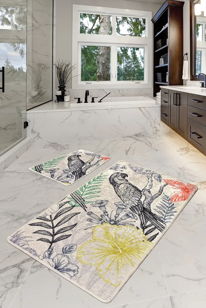Tappetino Bagno Mijolnir Parrot 700 gr/m² Velluto Colorato