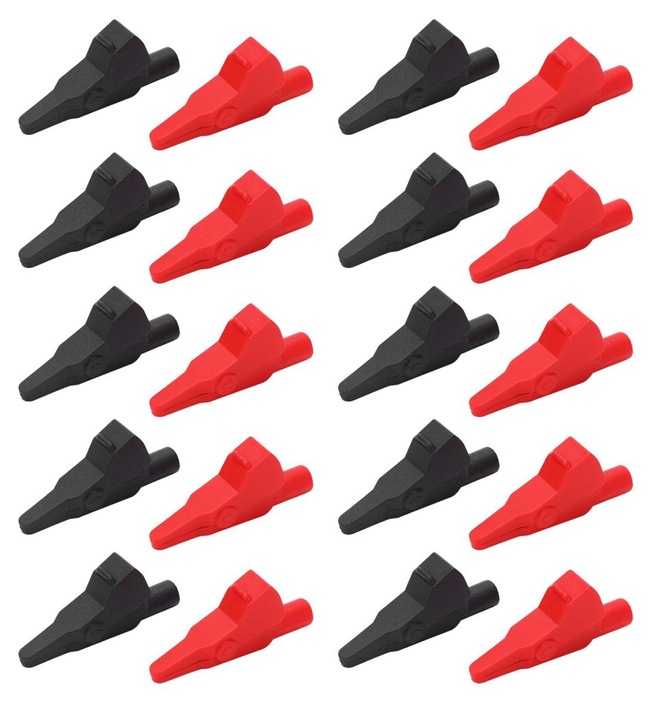 J.60032 10er-Set Bananenstecker, vollständig gekapselte elektrische Prüfklemmen mit 4-mm-Klinkenstecker für elektronische Messgeräte