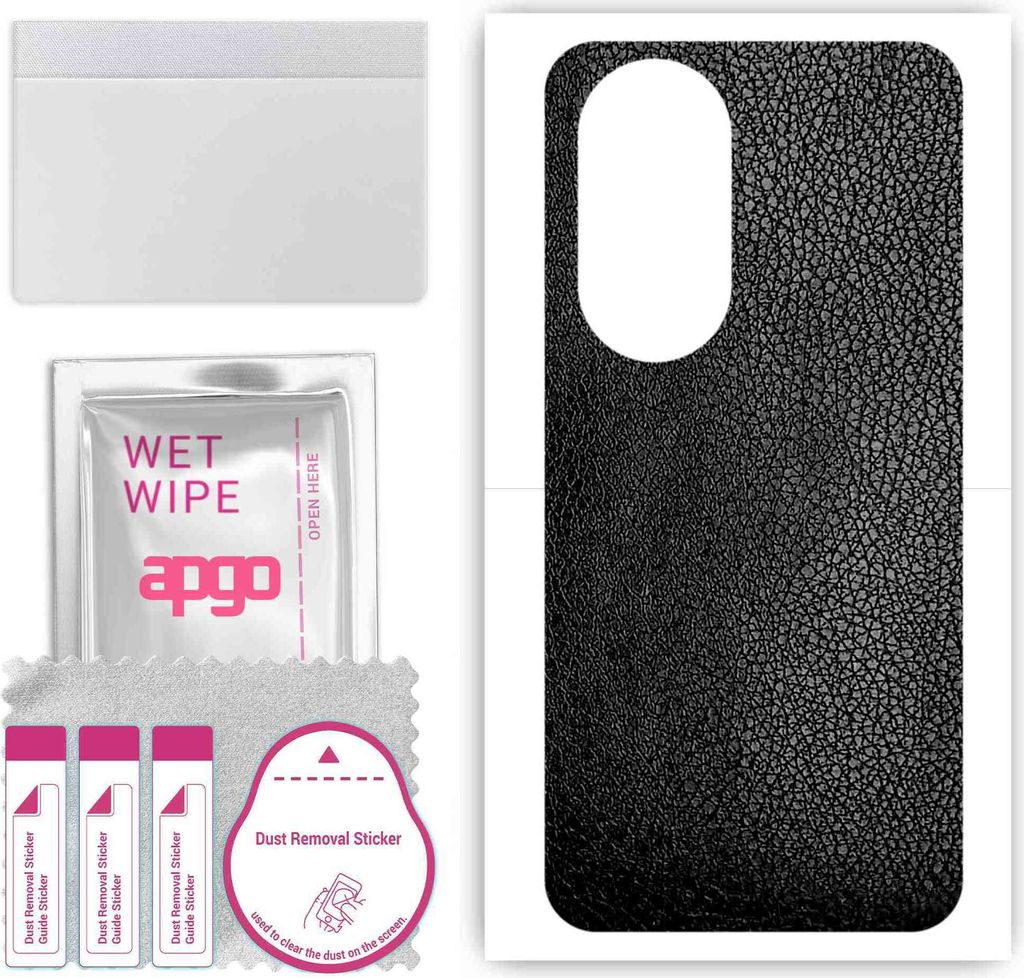 apgo Rückseite Schutzfolie, Skin, kompatibel mit Oppo A1X 5G, Hinten Displayschutzfolie aus Vinylfolie, kratzfest, einfache Montage - Schwarzes Leder