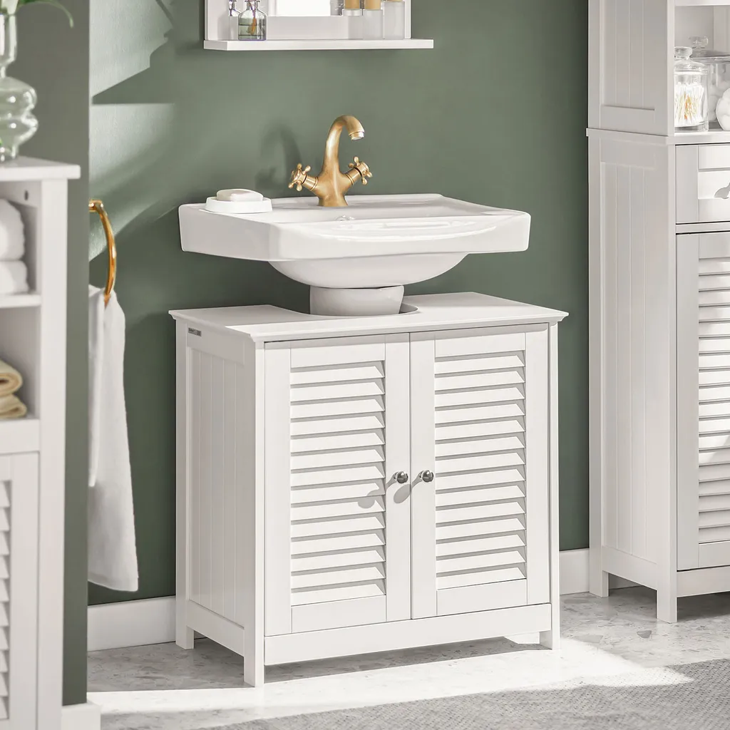 SoBuy FRG237-II-W Mobile base per lavabo Mobile da bagno Mobile base in bianco WHT circa: 57x58x35cm