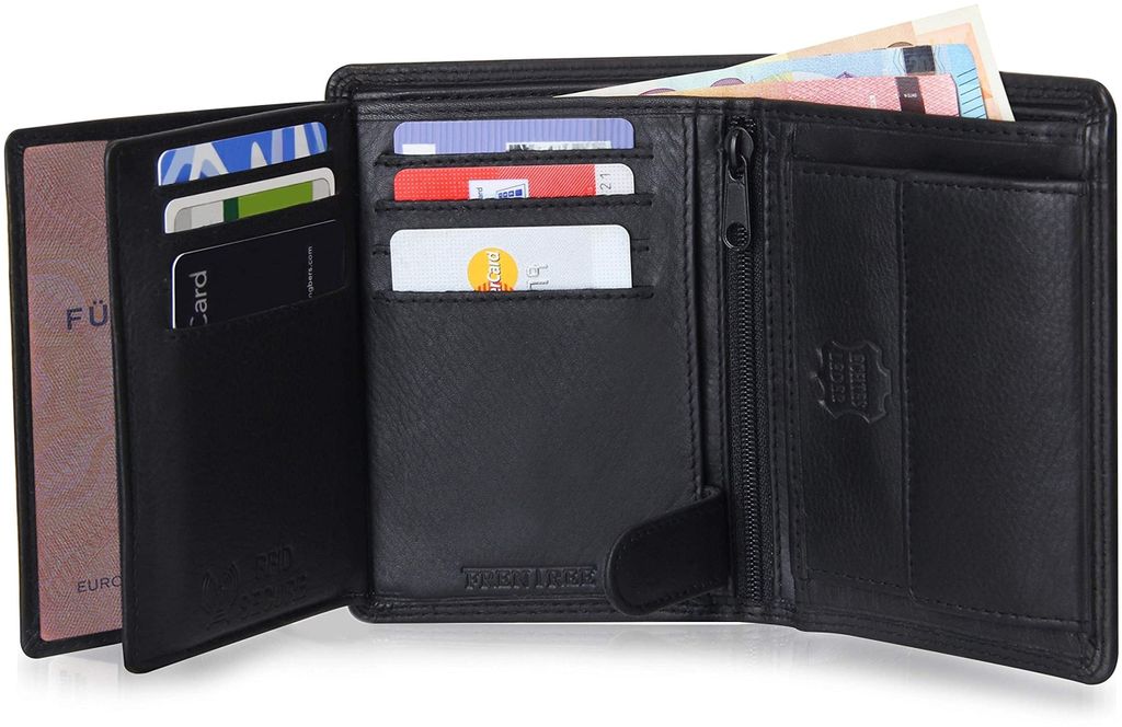 Herren Geldbörse aus Nappa Leder mit RFID Mode & Accessoires Taschen Kleinlederwaren Portemonnaies 