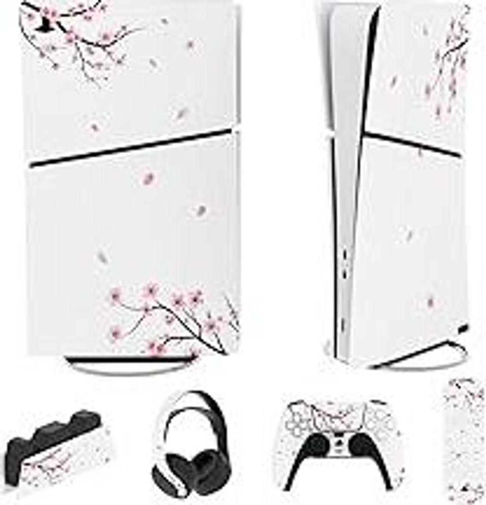 PlayVital Full Set Skin Sticker für ps5 Slim Konsole Digital Edition,Aufkleber Vinyl-Skin Stickers Schutzfolie Folie für ps5 Controller,Ladestati...