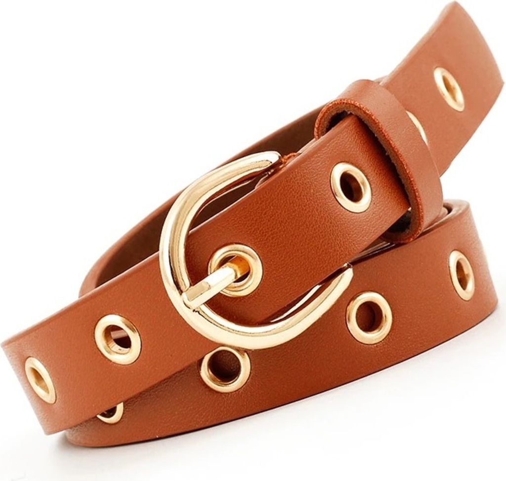 Eleganter Damen Gürtel Hollow in Braun – Hochwertiges Kunstleder KP8296