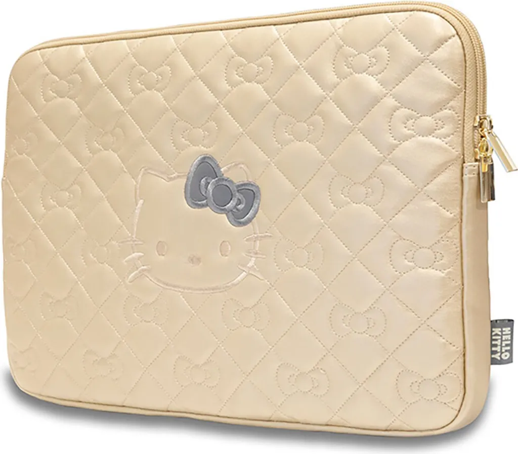 Pochette PC 14 pouces Hello Kitty Gold en Simili Cuir Matelassé Chic - 2