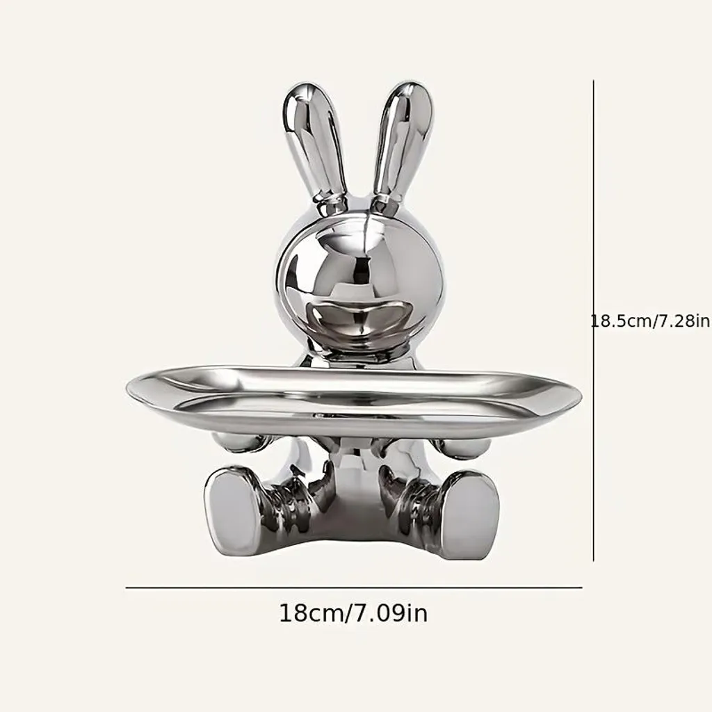 Porte-clés Lapin Argenté Céramique : Fini le Désordre avec ce Design