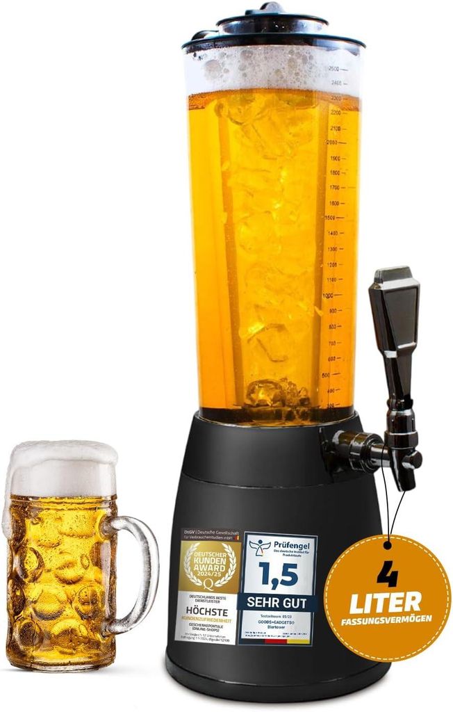 XXL Kult-Biertower 4 Liter Zapfanlage mit Kühlung & Produktbild 