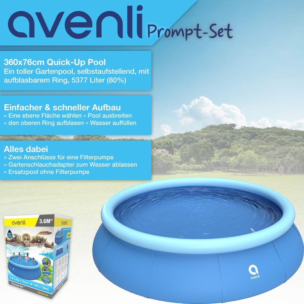 Avenli Prompt Set 366x91cm Pool ohne Zubehör, blau Produktbild 