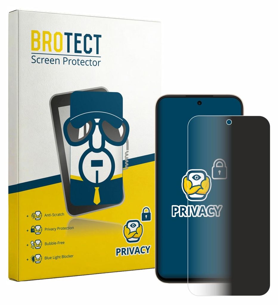 BROTECT Sichtschutzfolie für Oppo A6c Anti-Spy Privacy Sichtschutz Blickschutz Folie Blaulicht-Schutz