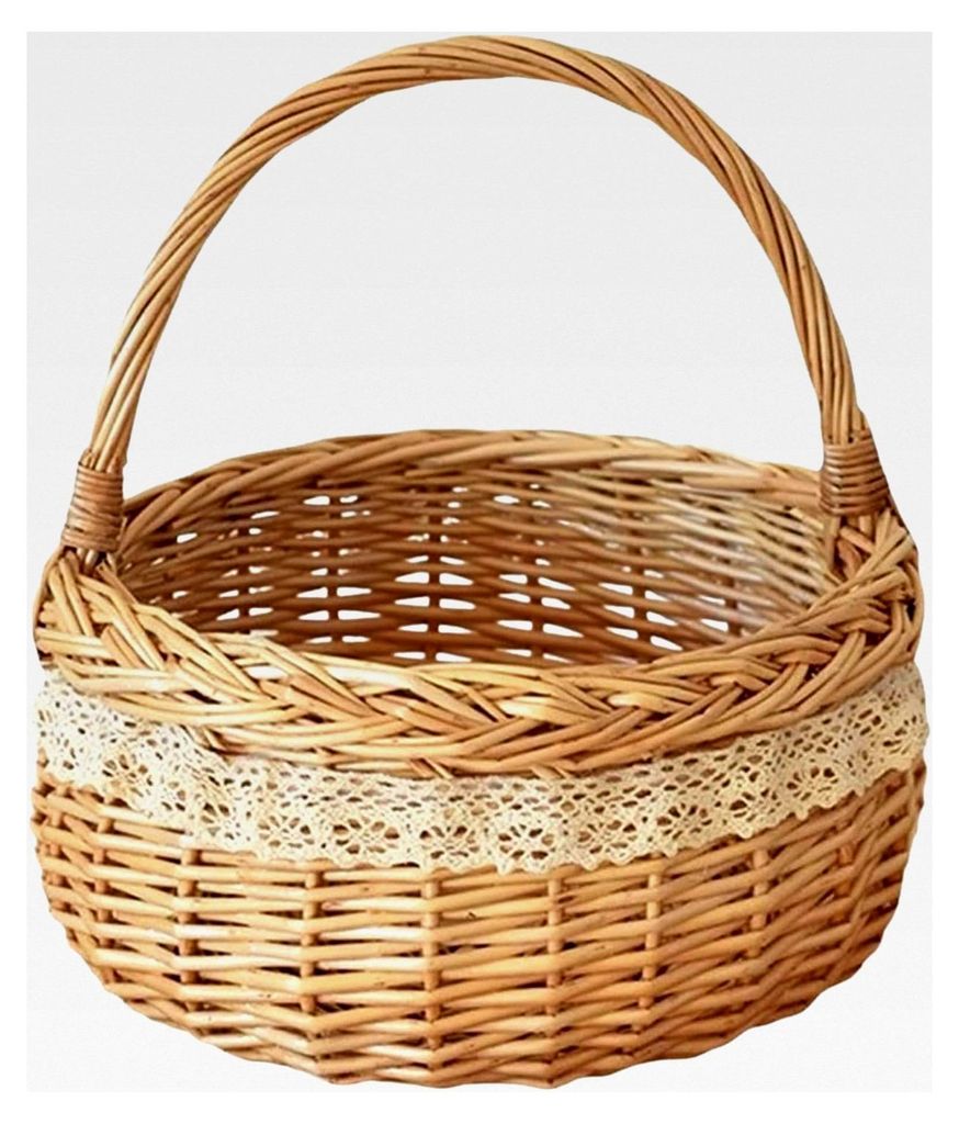 Picknickkorb | Natürlich gewebter Weidenkorb mit Griff für Ostern und Outdoor-Aktivitäten