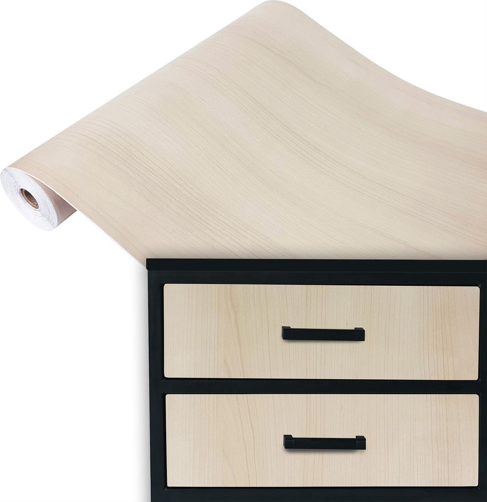Klebefolie Möbel 90x100 cm - Navarra Esche - Möbelfolie selbstklebend in Holzoptik - Folie für Möbel zur schnellen Renovierung von Türen, Schr...