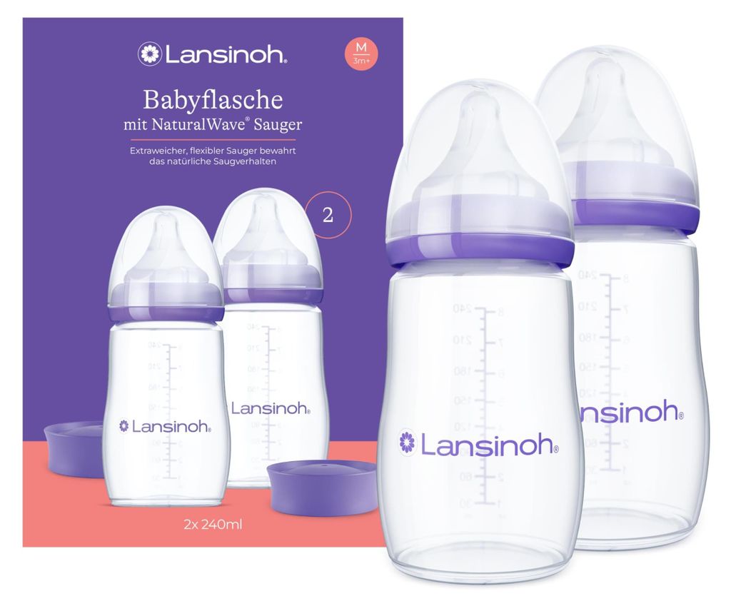 Lanisnoh, lot de 2 biberons PP de 240 ml avec tétine Image du produit 